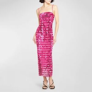Source Unknown Fuchsia Sequin Midi Dress